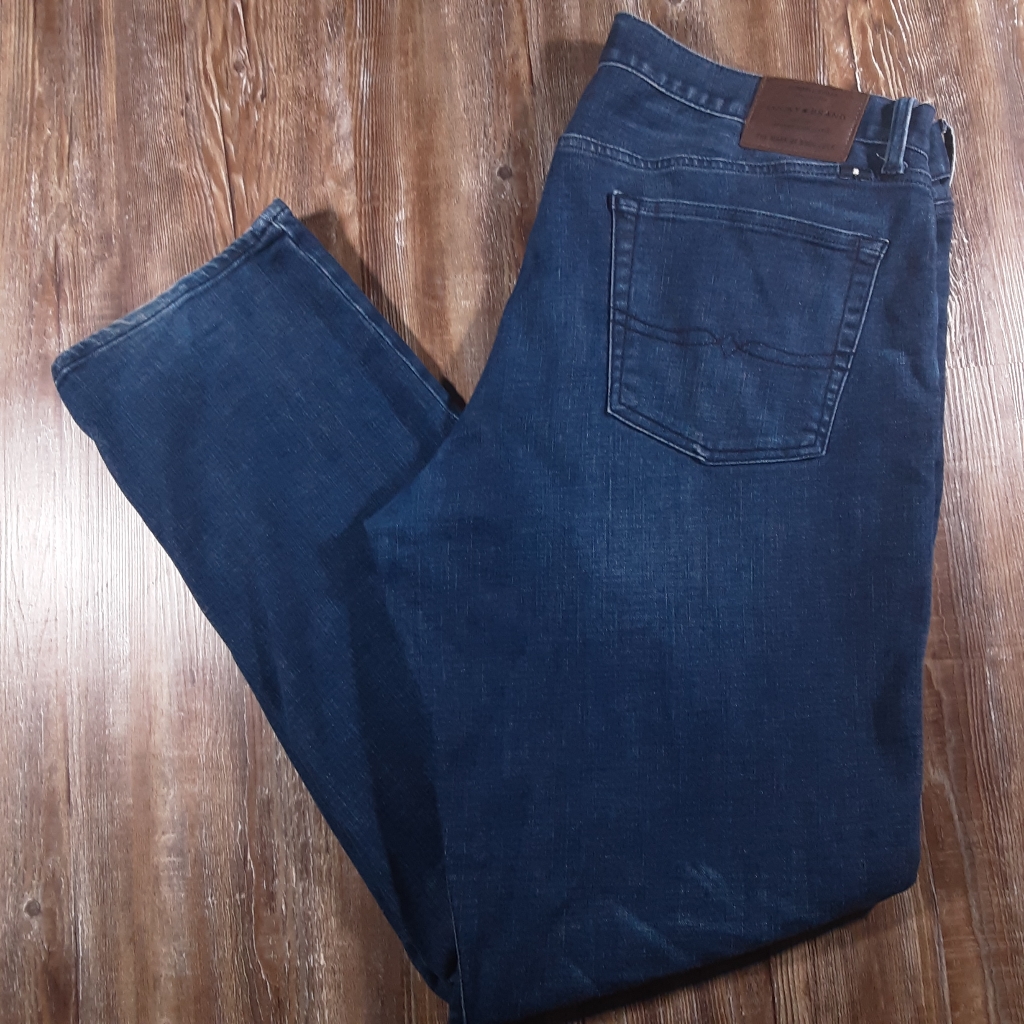 109 Lucky Brand 363 Straight Stretch Dark Wash Straight Fit Jeans 40x34